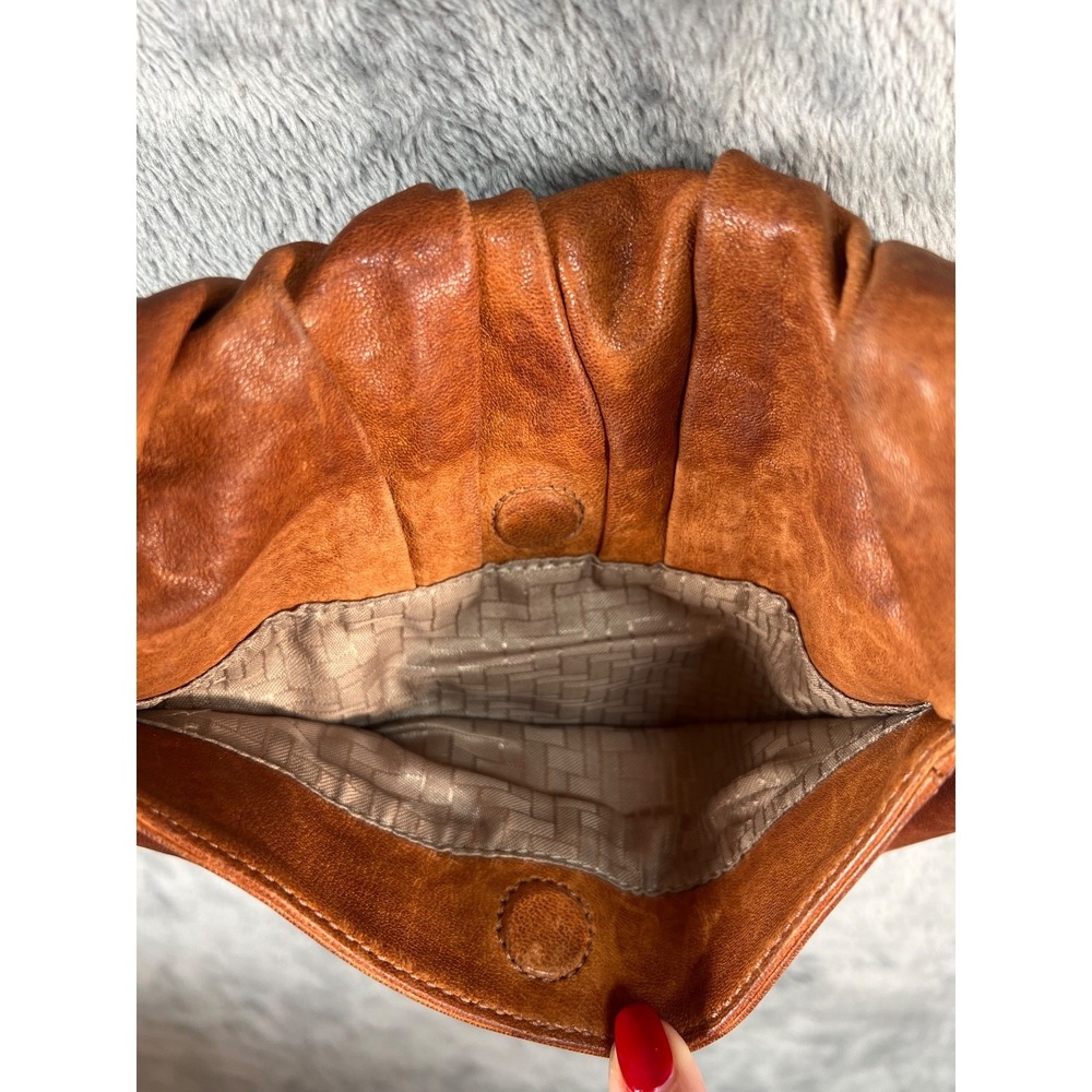 Vintage Cole Haan Leather Crossbody Purse Cognac Brown Saddle Bag Boho Western - Picture 7 of 10